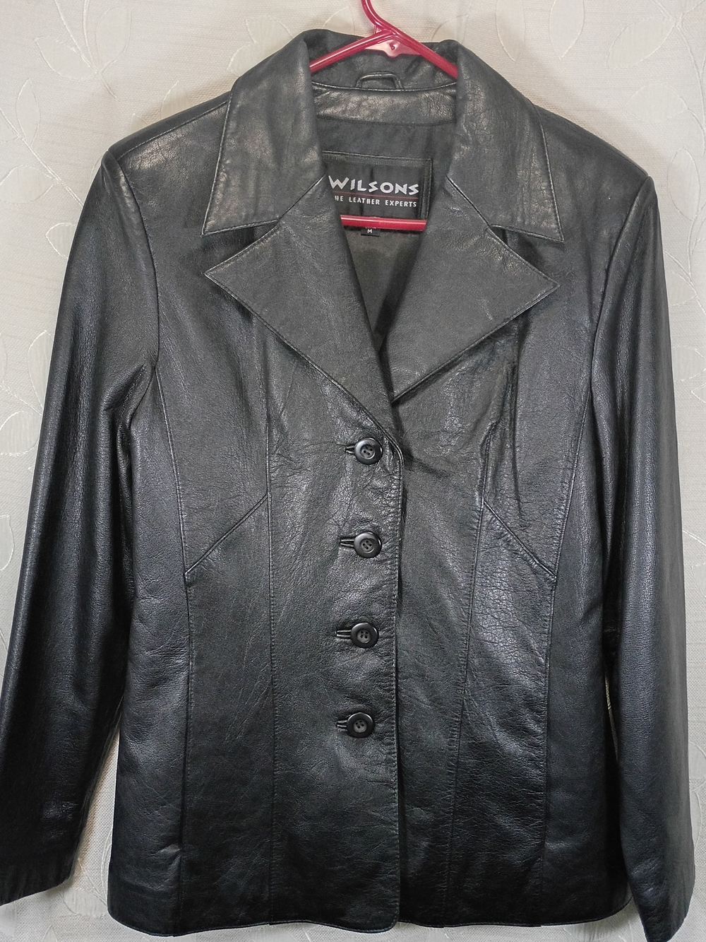 Wilson Black Leather Button-Front Women's Jacket